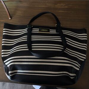 Betsey Johnson Black and White Striped Tote